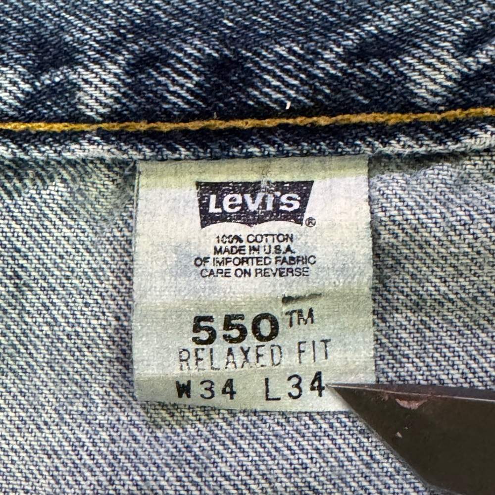 SOLD! SOLD! Vintage 90s Levis 550 Faded Relaxed Fit Denim Jean Made In USA 33x34 - Picture 8 of 9